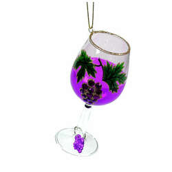 Item 825049 Purple Wine Glass Ornament