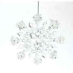 Item 825052 Clear Snowflake With Glitter Ornament