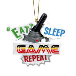 Item 825061 Eat Sleep Game Repeat Ornament