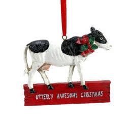 Item 833012 Cow With Sign Ornament