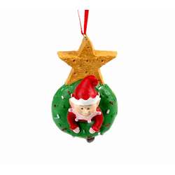 Item 833013 Donut Tree With Elf Ornament