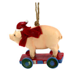 Item 833022 thumbnail Pig On Wagon Ornament