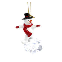 Item 833028 Snowman Standing On Ice Cube Ornament