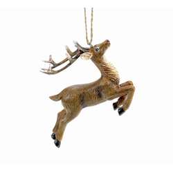 Item 835018 Brown Natural Finish Deer Ornament