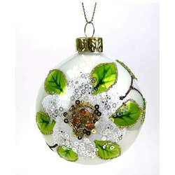 Item 836001 thumbnail Glass Magnolia Ball Ornament