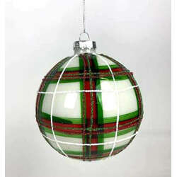 Item 836013 Striped Glass Ball Ornament