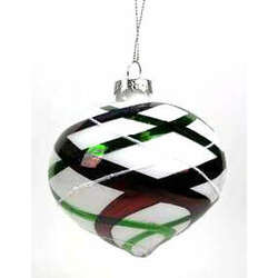 Item 836017 Red And Green Glass Onion Ornament