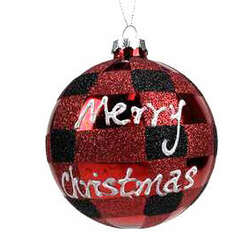 Item 836021 thumbnail Glass Red And Black Ball Ornament