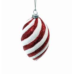 Item 840004 Striped Glittered Finial Ornament