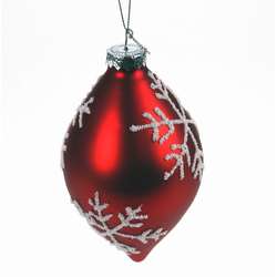 Item 844035 Red/Silver Snowflake Finial Ornament