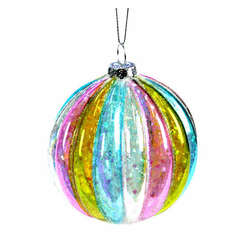 Item 844051 Multicolor Striped Ball Ornament