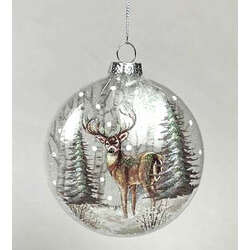 Item 844111 Deer Glass Disc Ornament