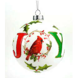 Item 844116 Glass Joy Cardinal Ball Ornament
