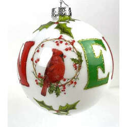 Item 844117 Glass Noel Cardinal Ball Ornament
