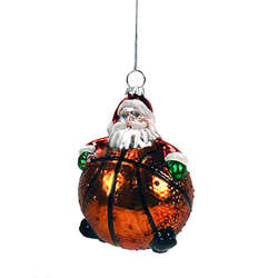 Item 844150 thumbnail Glass Santa Basketball Ornament