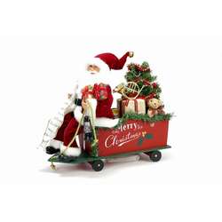 Item 848011 Lighted Santa On Wagon