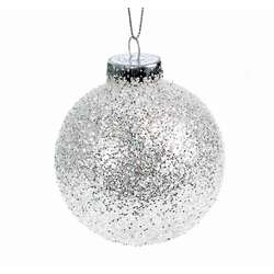 Item 850007 Silver Glittered Ball Ornament